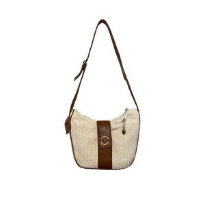 Saddle River Crochet Handbag Shoulder Purse Natural Neutral Brown‎ Bohemian NEW